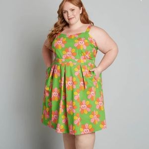 ModCloth x Marisol Muro Nothing Beats Pleats Fit And Flare Dress 22W